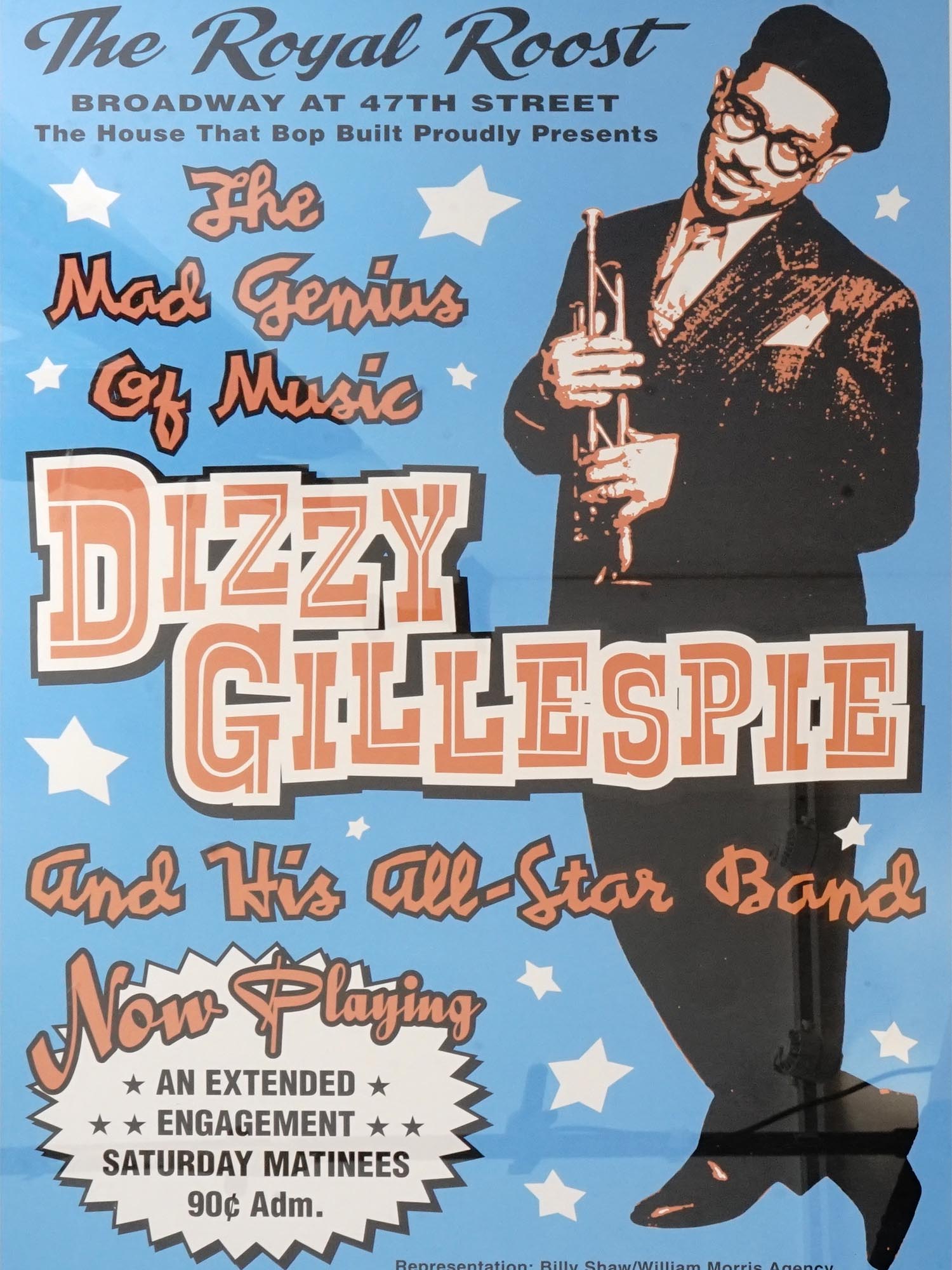DIZZY GILLESPIE POSTER AND SUNDAY NEWSDAY CUT OUT PIC-1